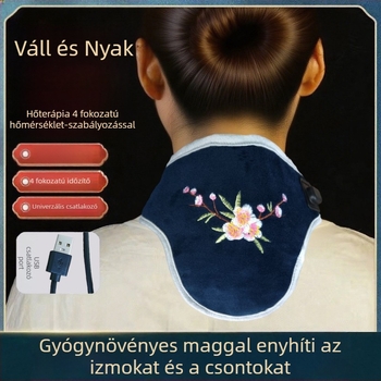 5V-os alacsony feszültségű elektromos fűtő nyak- és vállpárna mugworttal, a nyak és a vállak fájdalmainak enyhítésére