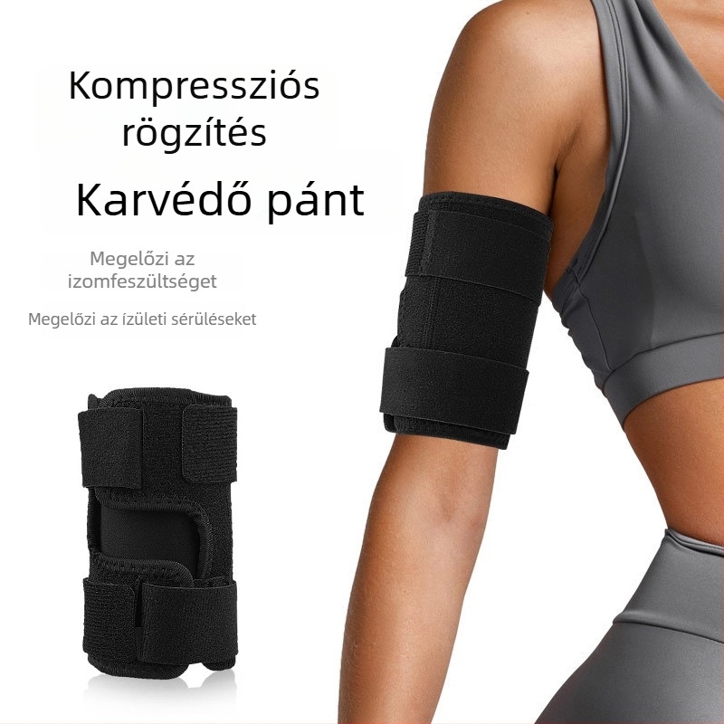 Könyök- és alkarvédő Velcro-övvel, elasztikus kompresszióval, perforált pánttal