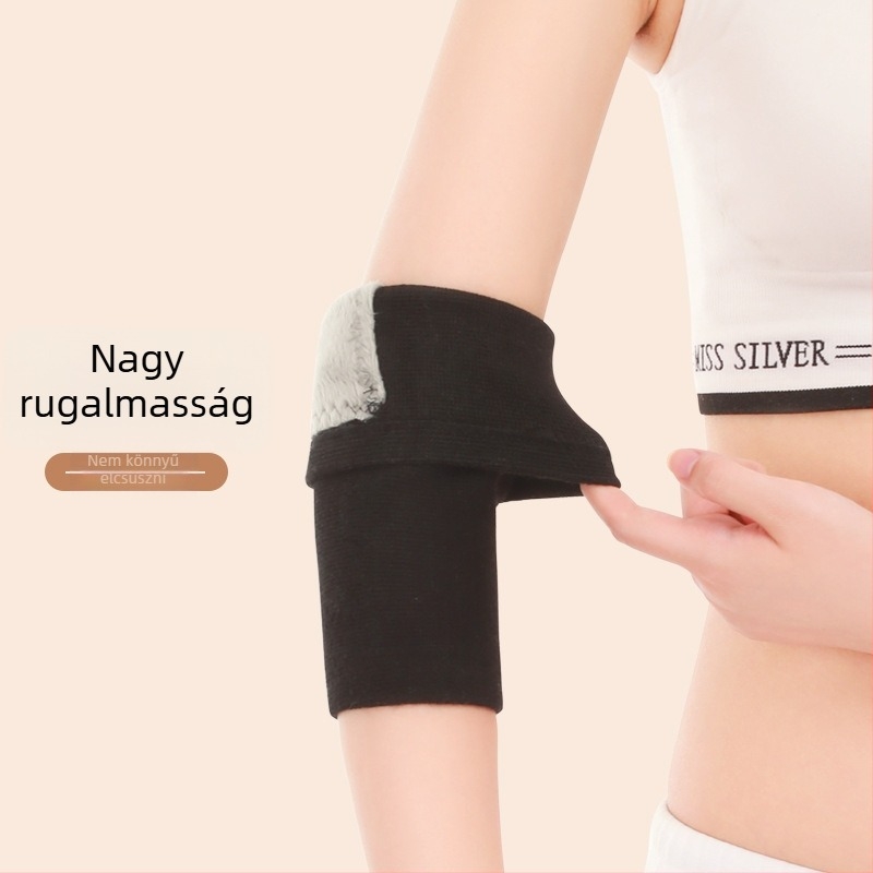Uniszex könyökvédő meleg fleece-béléssel és vastagított párnázással, ficam elleni védelem és hideg elleni védelem őszi-téli időszakra