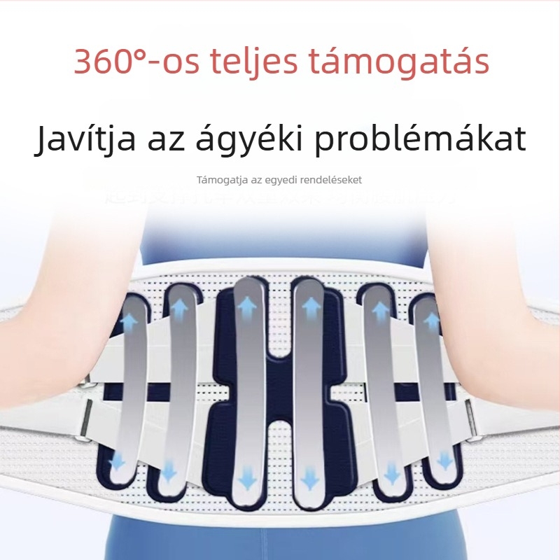 Vékony derekas támasztó öv megerősített acéllemezekkel, légáteresztő, fáradtság enyhítése, férfiak és nők számára