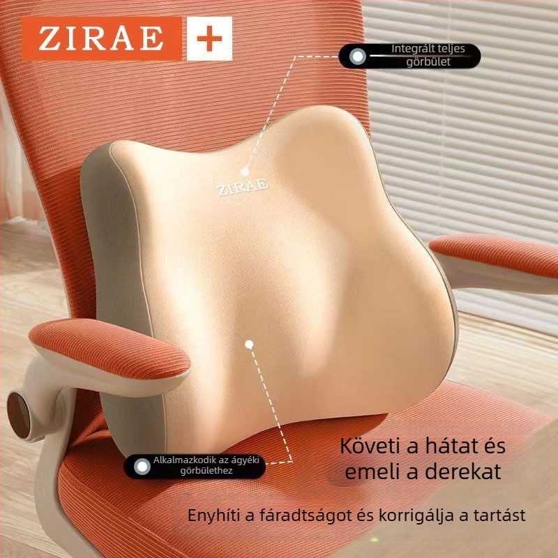 Irodai deréktámasz párna memóriahab töltettel, poliészter huzattal, modern minimál dizájn, ülés és háta támasza