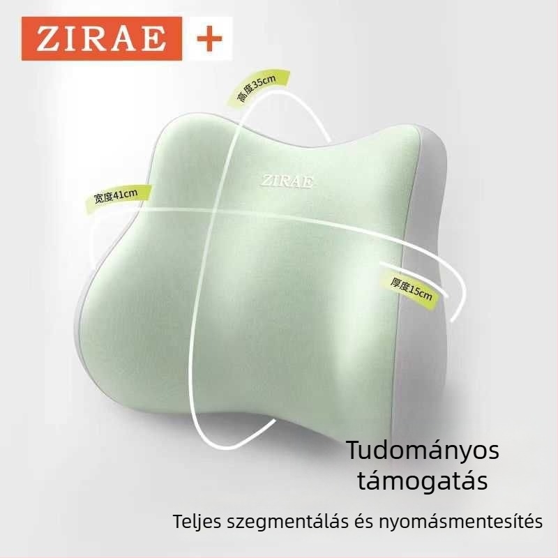 Irodai deréktámasz párna memóriahab töltettel, poliészter huzattal, modern minimál dizájn, ülés és háta támasza