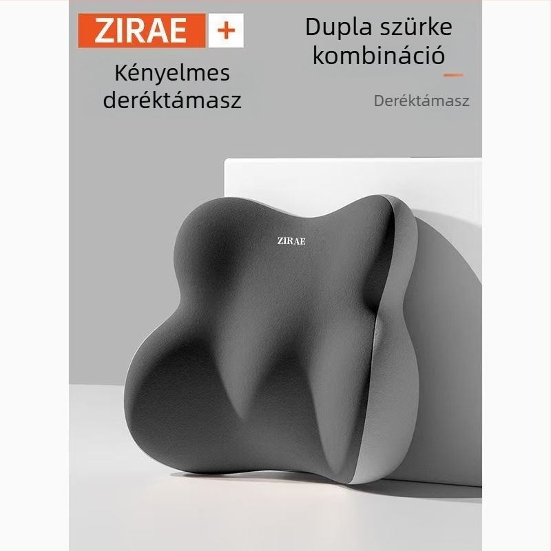 Irodai deréktámasz párna memóriahab töltettel, poliészter huzattal, modern minimál dizájn, ülés és háta támasza