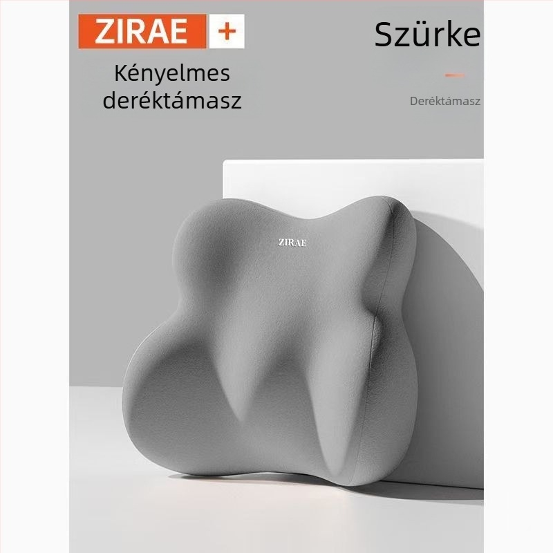 Irodai deréktámasz párna memóriahab töltettel, poliészter huzattal, modern minimál dizájn, ülés és háta támasza