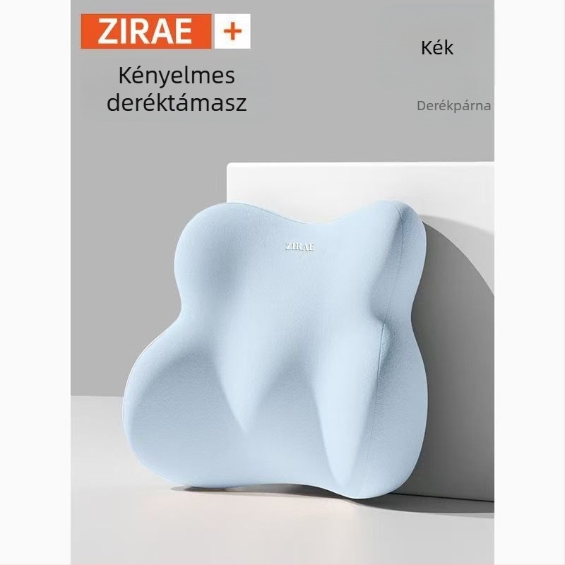 Irodai deréktámasz párna memóriahab töltettel, poliészter huzattal, modern minimál dizájn, ülés és háta támasza