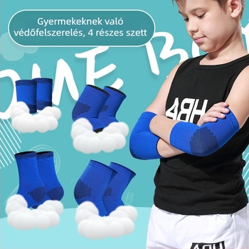 Gyerekeknek készült csukló-, könyök-, térd- és bokavédő készlet – kosárlabda és futball számára, vékony, professzionális sportvédők