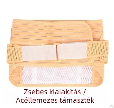 Téli–nyári kettős használatú sárga és fekete teljesen rugalmas deréktámasz öv acéllemezzel