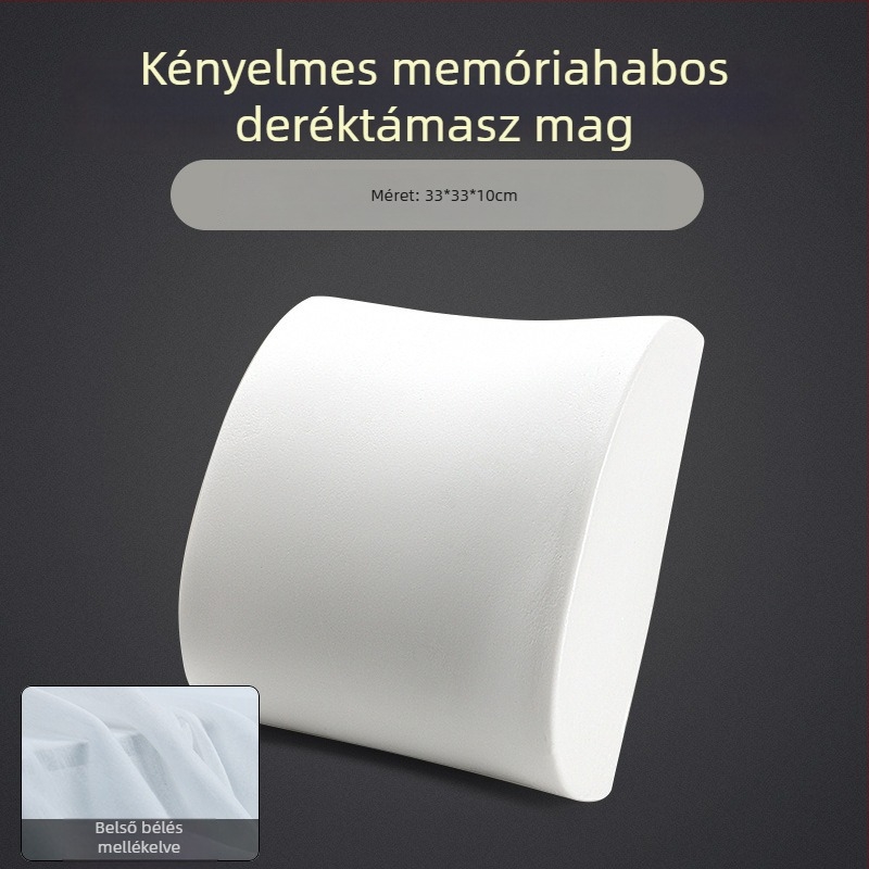Memóriás habból készült deréktámasz párna hosszú ülésekhez, autóhoz és székhöz, kényelmes deréktámasz