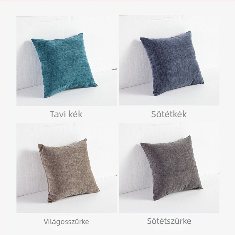 Chenille egyszínű párnahuzat kanapéra és irodába; pamuttöltésű lumbáris párna és fej-nyak támasz párna