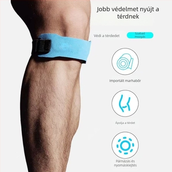 Bőrbarát sport patella-szalag, kompressziós és ütéscsillapító funkcióval, futáshoz és kerékpározáshoz, uniszex