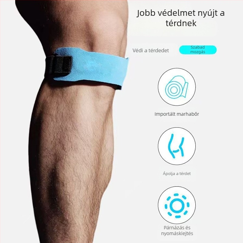 Bőrbarát sport patella-szalag, kompressziós és ütéscsillapító funkcióval, futáshoz és kerékpározáshoz, uniszex