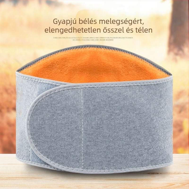Flísz béléses derékvédő öv, vastagabb kialakítás, melegíti a derekat idős használatra őszi–téli szezonban, férfiak és nők