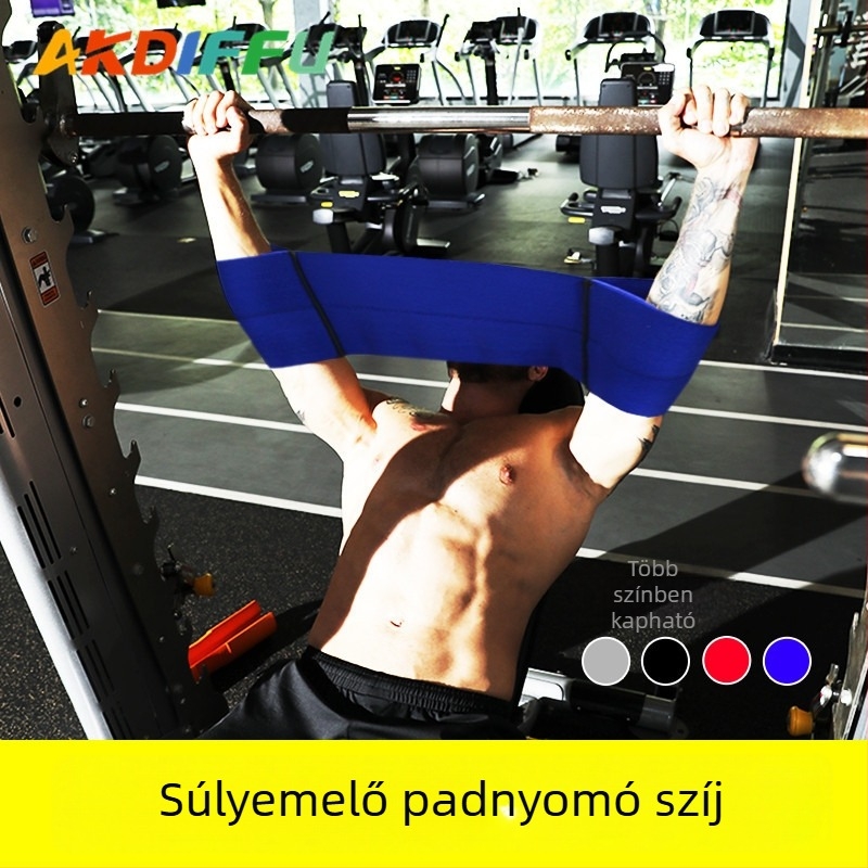 Könyökízületi védelem ellenállás szalagokkal súlyemeléshez, fekvenyomáshoz és guggoláshoz – nylon, méretek S/M/L