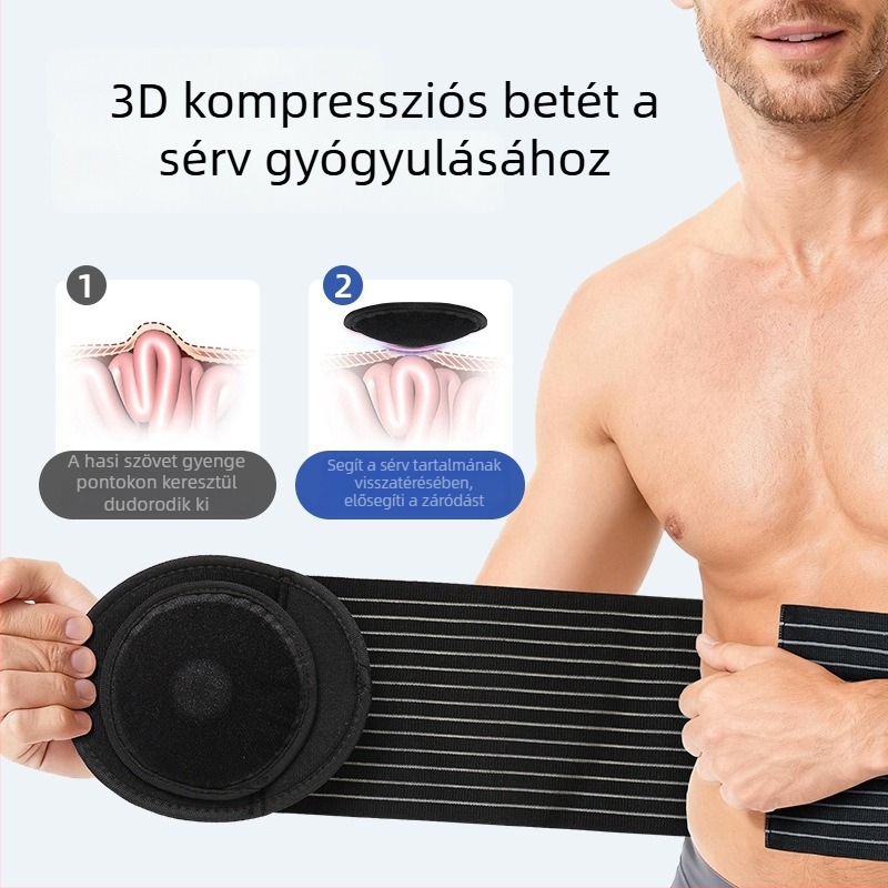 Légáteresztő hasi hernia öv, közvetett hernia védőfelszerelés, uniszex deréktámasz öv