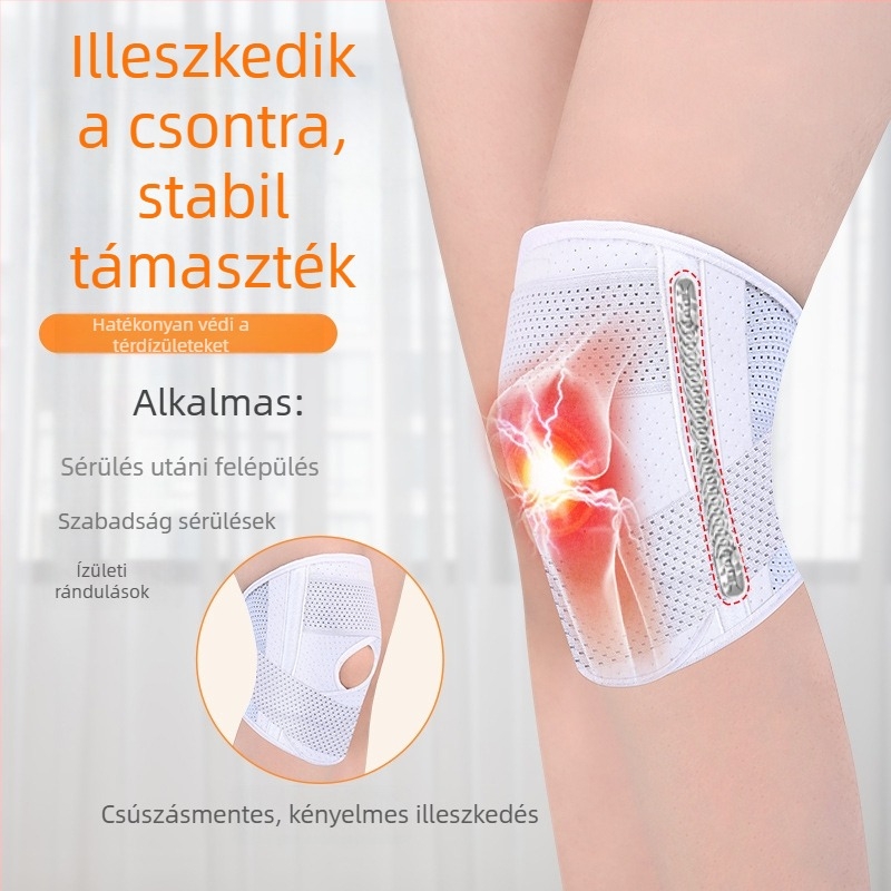 Vékony térdvédő meniszkusz- és patella sérülésre – sportos védőöv nőknek és férfiaknak