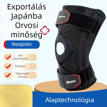 Térdvédő ütéscsillapítással és rugós támogatással futáshoz, kosárlabdához, kültéri sportokhoz és hegymászáshoz