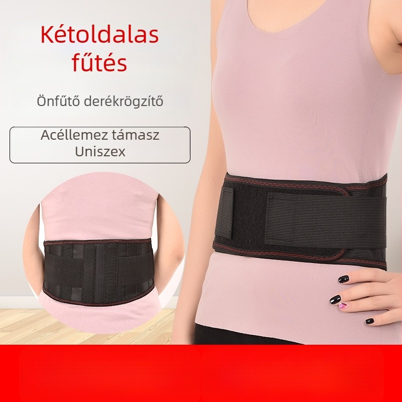 Turmalin önmelegítő derékvédő öv acéllemez bevonattal, légáteresztő és kényelmes deréktámasz