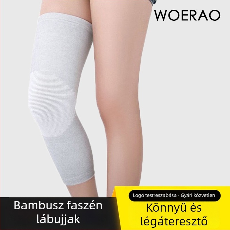 Hosszított bambuszszén térd- és lábvédők, sporttérdvédők, ízületi melegítés klímás helyiségekben