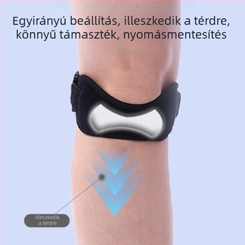Szilikon kompressziós térdöv patella-támogatással – futáshoz, badmintonhoz, kerékpározáshoz és túrázáshoz, ütéscsillapítás