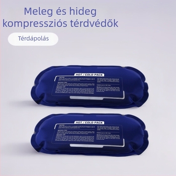 Gél térdortézis sérülés utáni gyógyuláshoz, meleg–hideg terápia, puha jégcsomag és rögzítő pánt