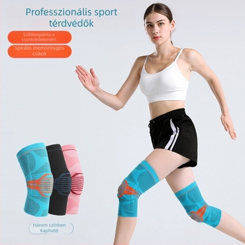 Női sport térdvédők tánchoz és edzéshez, patella védelem, kötött meleg térd támogató