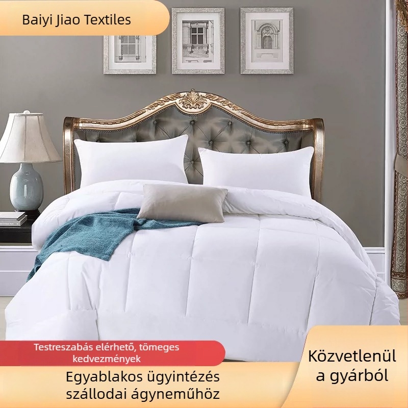 100% pamutból készült paplanhuzat szállodai ágyneműhöz, minden évszakra; tavasz–ősz és téli takaró; töltet: általános rost