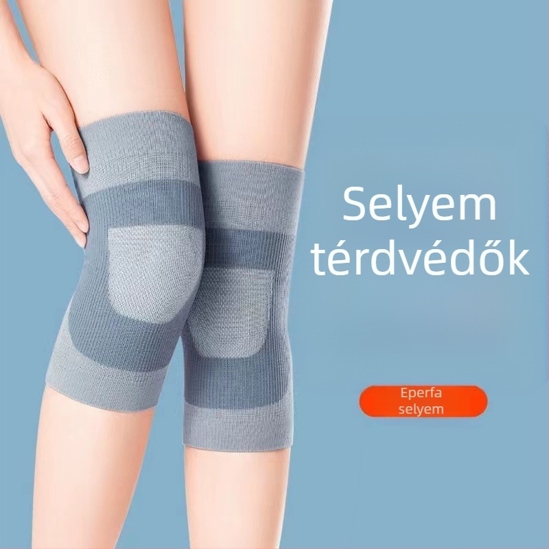 Ultra vékony selyem térdszorítók férfiak és nők számára, kompressziós ízületi védelem, önmelegítő funkcióval
