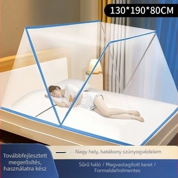 Összecsukható szúnyogháló egyszemélyes ágyhoz, teljes fedés, hordozható hálószobához vagy kollégiumhoz