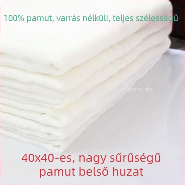40x40 cm-es 100% pamut géz ágyneműhuzat cipzárral, egyszínű, sarokhoz rögzítő zsinórral, bőrbarát