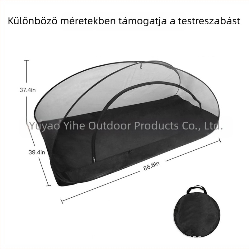 Kempingező hordozható pop-up szúnyogháló sátor – szerelés nélkül