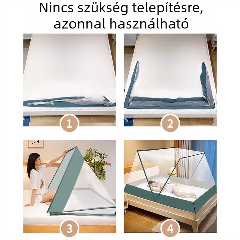 Átlátszó összecsukható szúnyogháló diák kollégiumhoz, emeletes ágyhoz, szerelés nélkül