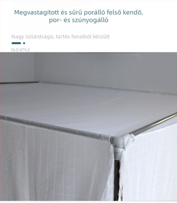 ZQ hagyományos ágyszúnyogháló, méretek 1.5–1.8 m, porvédő felső textile, lotus motívum, 2 m ágyhoz