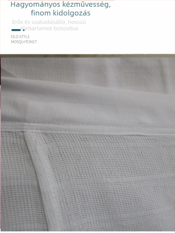 ZQ hagyományos ágyszúnyogháló, méretek 1.5–1.8 m, porvédő felső textile, lotus motívum, 2 m ágyhoz