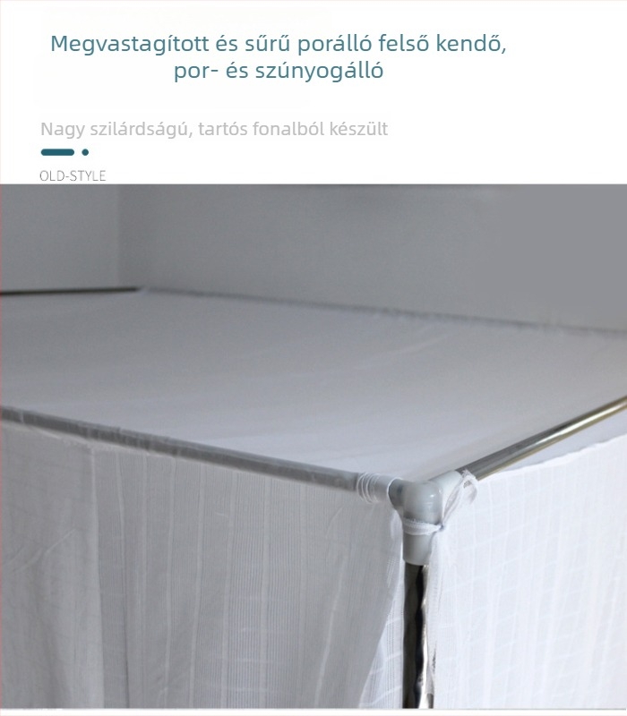 ZQ hagyományos ágyszúnyogháló, méretek 1.5–1.8 m, porvédő felső textile, lotus motívum, 2 m ágyhoz