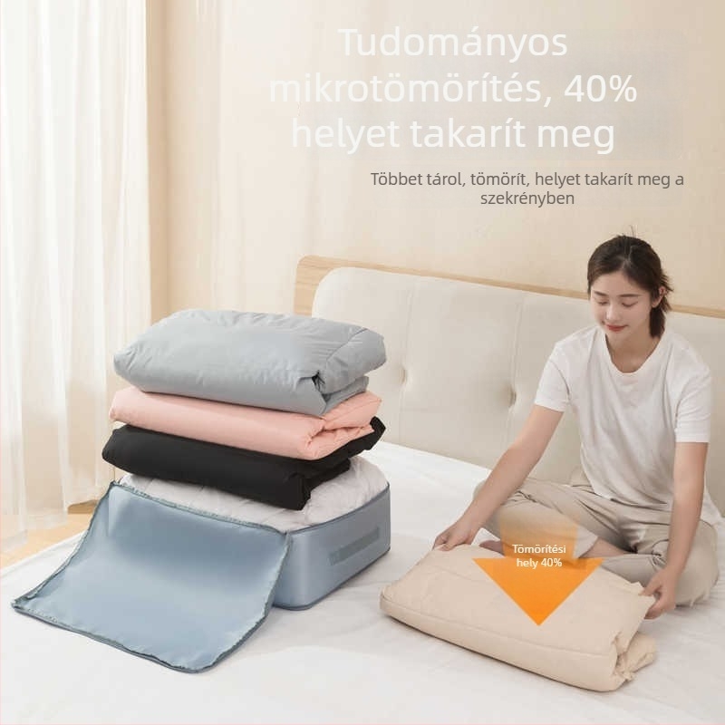 Kompressziós tároló táska pehelydzsekihez, pamut- és selyemtakarókhoz