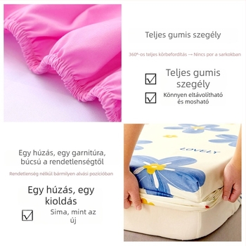 Gumis lepedő digitális nyomtatással, bolyhozott szövet, csúszásmentes matracvédő, nordic stílus