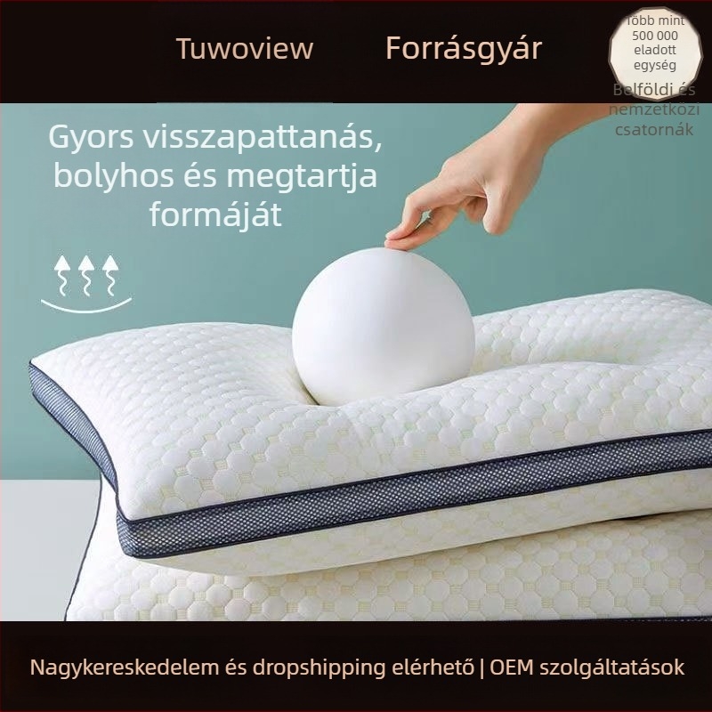 Természetes latex párna kötött maggal, nyaki támasztással és kényelmes alvással