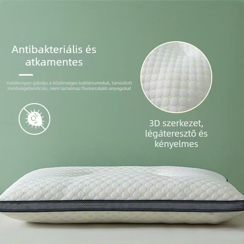 Természetes latex párna kötött maggal, nyaki támasztással és kényelmes alvással