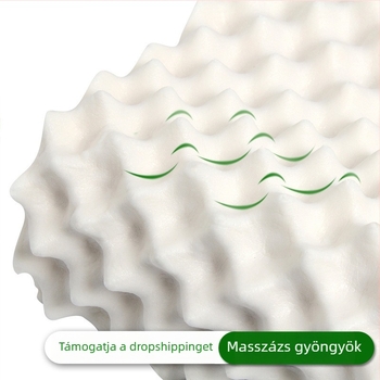 Természetes latex párna, farkasfog formájú maggal, felnőtteknek, nyaki gerinc támogatására