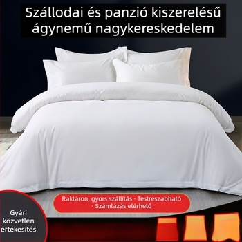 Qin Xinyu Pamut, 60s szatén hotel ágyneműkészlet, négy részes, hímzett logóval