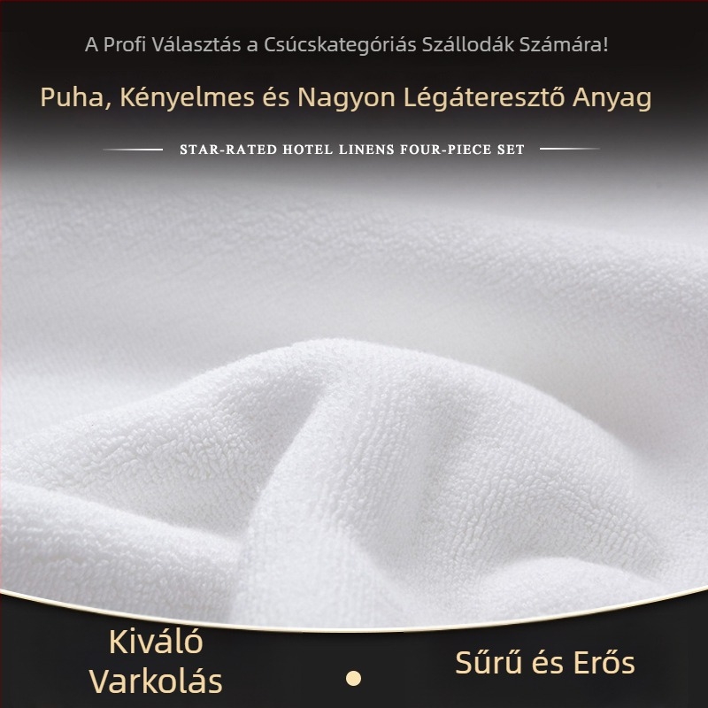 Szállodai minőségű 100% pamut fürdő- és arctörölköző, extra vastag, platinás satin felülettel