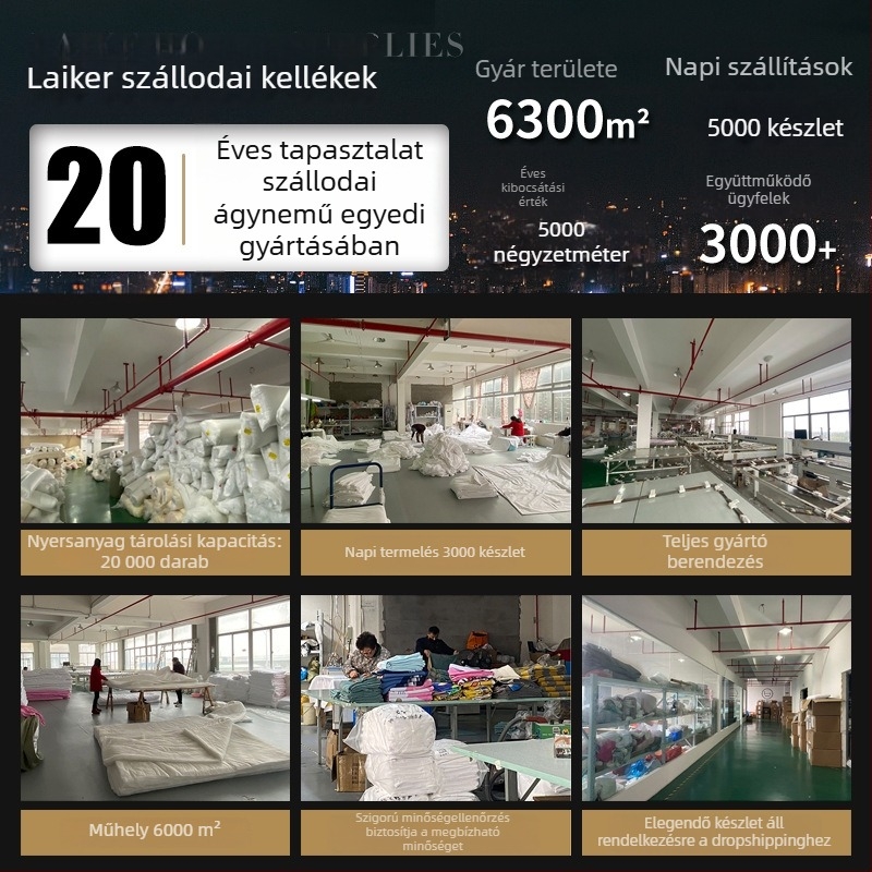 Személyre szabott hotelszobai ágyneműkészlet, 100% pamut szatén csíkokkal, négy darabos