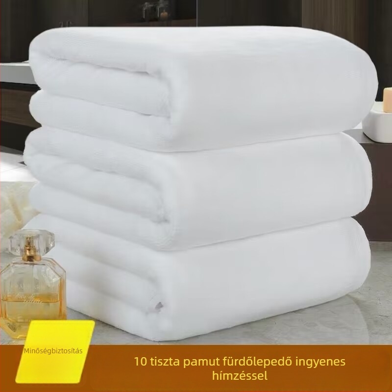 100% pamut fehér törölköző, vastagított kivitel, szállodák és SPA-k számára, ágyazáshoz és lábkezeléshez