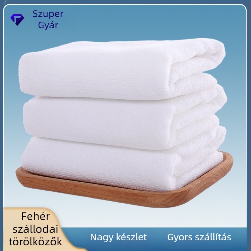 Fehér szállodai törölközők fürdőhöz és pedikűrhöz, egyszer használatos mikroszálas, megerősített