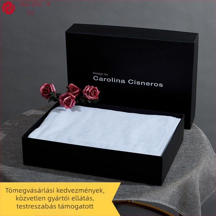 100% pamutból készült ötcsillagos hotel ajándékcsomag törölközőkkel és törölközővel, spirálisan szövött él, puha és nedvszívó, logó testreszabható