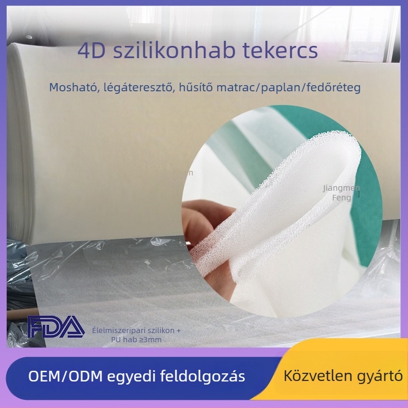 Szellőző nyári babapárna szilikon-pamutból, hűsítő érzet, géppel mosható, töltet szilikonhabból és rétegzett szerkezetből