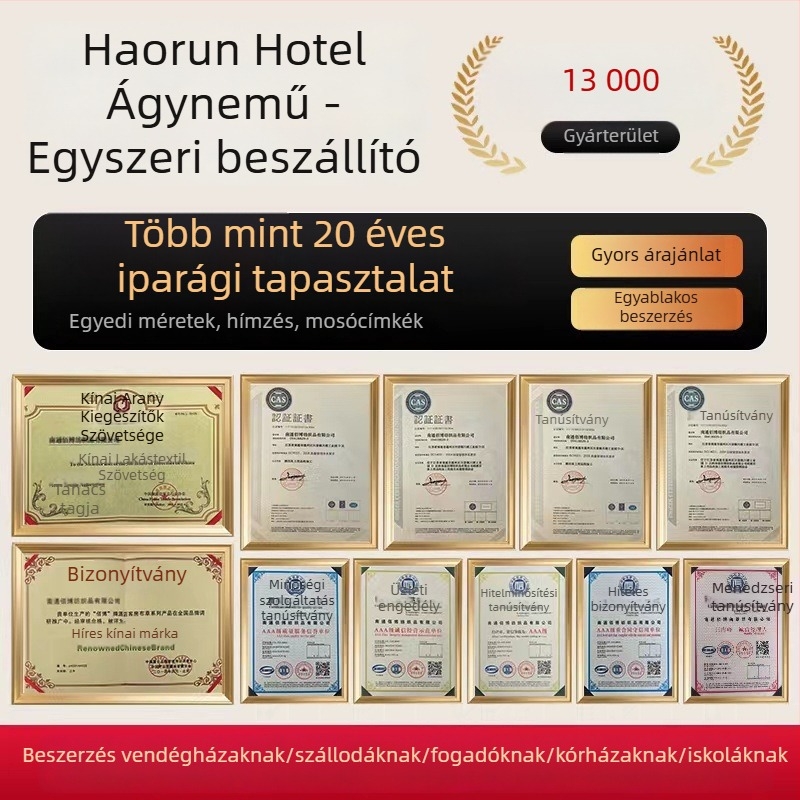 Xduo Négy évszakos ágyneműkészlet, 60 szál, 100% pamut, fehér szatén, hotel használatra