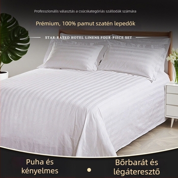 Fehér 60-as selyemhatású pamut ágyneműhuzat, egyes méret, 180 cm x 200–220 cm, modern minimalist stílus