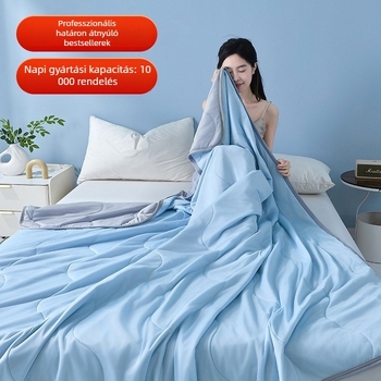 Nyári hűsítő takaró selyemszerű érzetével, egyszínű mintával, otthoni használatra, gépi mosás, poliészter töltet, modern minimalista stílus, 0.75–1.0 kg
