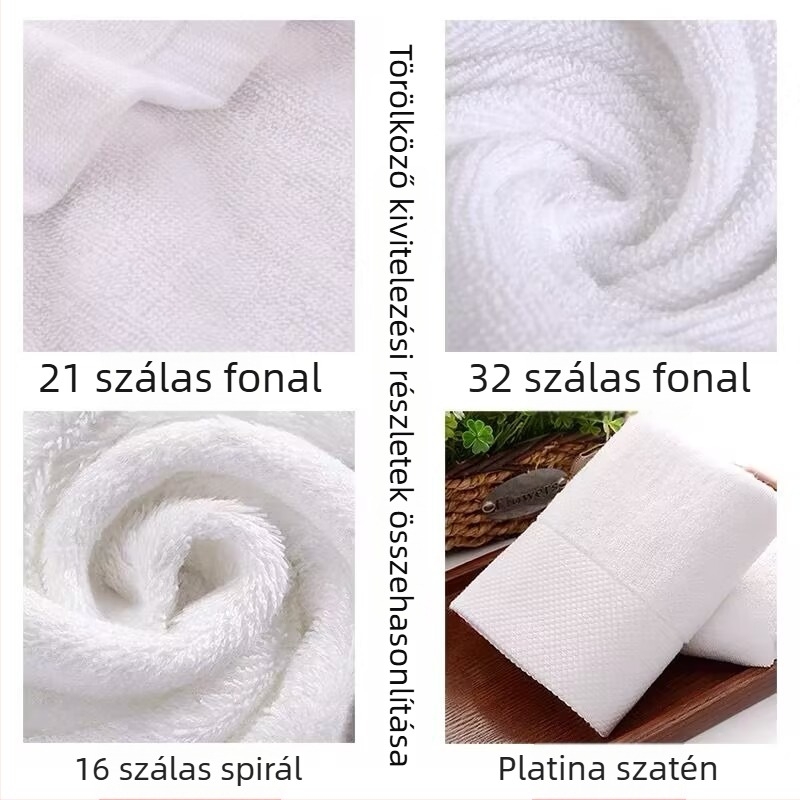 Fehér 100% pamut törölköző, vastag és kiválóan felszívó, szállodák, panziók és szépségszalonok számára, hímzéses testreszabás